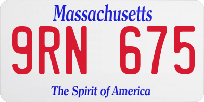 MA license plate 9RN675