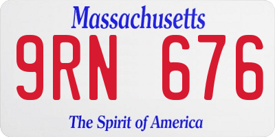 MA license plate 9RN676