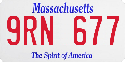 MA license plate 9RN677