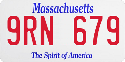 MA license plate 9RN679
