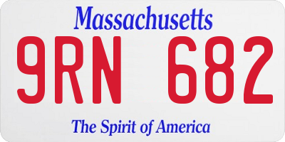 MA license plate 9RN682