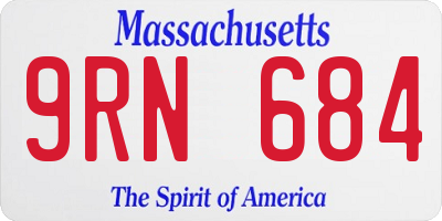 MA license plate 9RN684