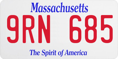 MA license plate 9RN685