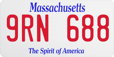 MA license plate 9RN688