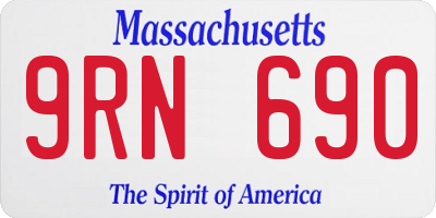 MA license plate 9RN690
