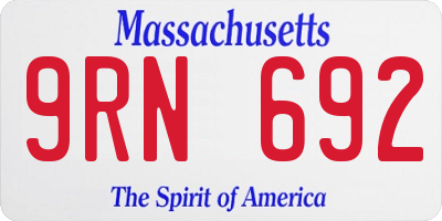 MA license plate 9RN692