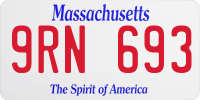 MA license plate 9RN693