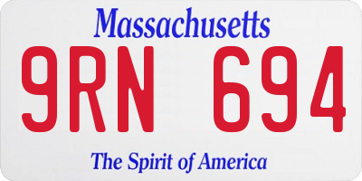 MA license plate 9RN694