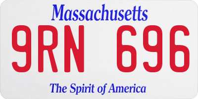 MA license plate 9RN696