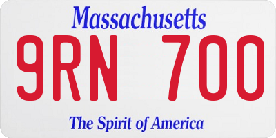MA license plate 9RN700