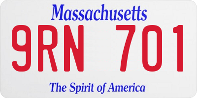 MA license plate 9RN701