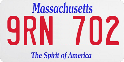 MA license plate 9RN702