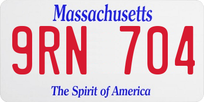 MA license plate 9RN704
