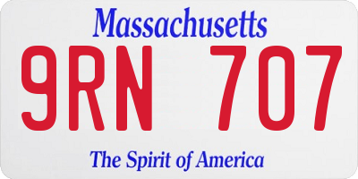 MA license plate 9RN707