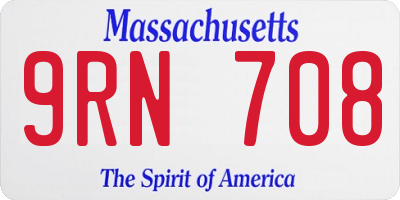MA license plate 9RN708