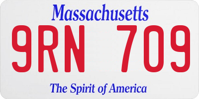 MA license plate 9RN709