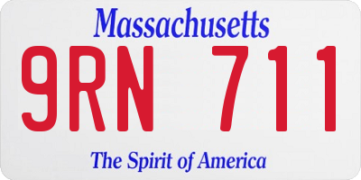 MA license plate 9RN711