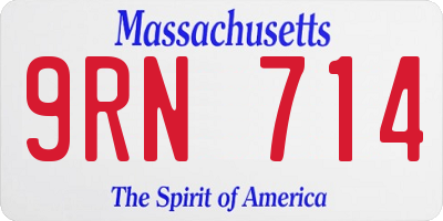 MA license plate 9RN714