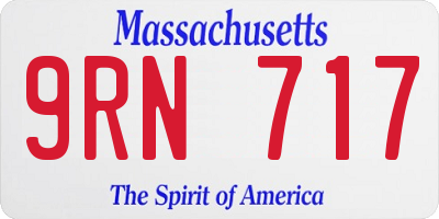 MA license plate 9RN717