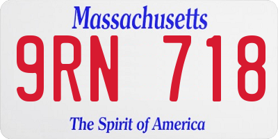 MA license plate 9RN718