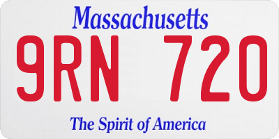 MA license plate 9RN720