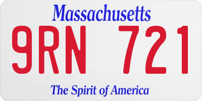 MA license plate 9RN721