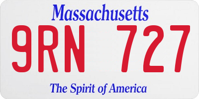 MA license plate 9RN727