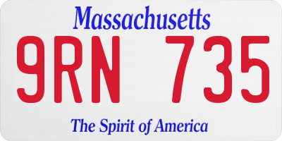 MA license plate 9RN735