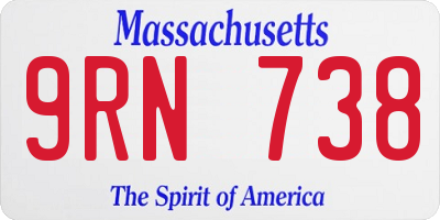MA license plate 9RN738