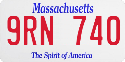 MA license plate 9RN740