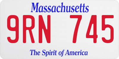 MA license plate 9RN745