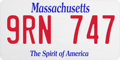MA license plate 9RN747