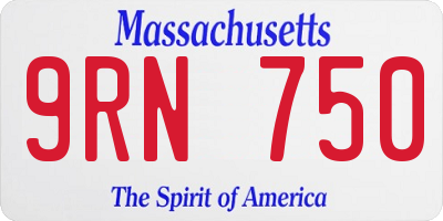 MA license plate 9RN750