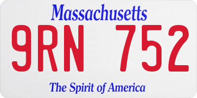 MA license plate 9RN752