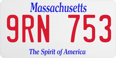 MA license plate 9RN753