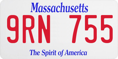 MA license plate 9RN755