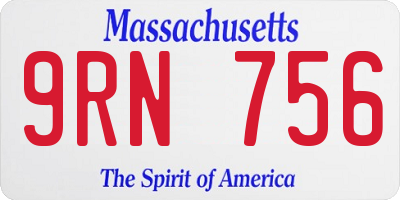 MA license plate 9RN756
