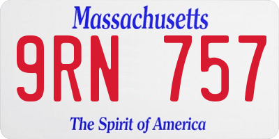MA license plate 9RN757