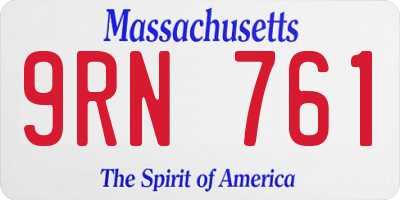 MA license plate 9RN761
