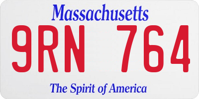 MA license plate 9RN764