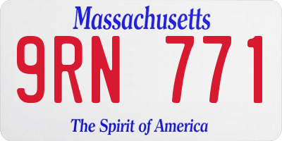 MA license plate 9RN771