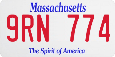 MA license plate 9RN774