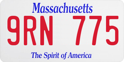 MA license plate 9RN775