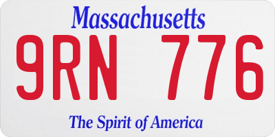 MA license plate 9RN776