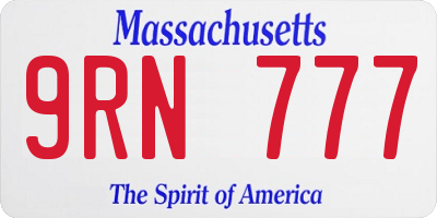 MA license plate 9RN777