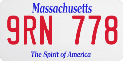 MA license plate 9RN778