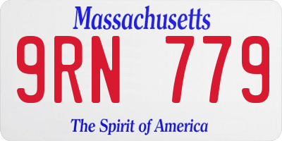 MA license plate 9RN779