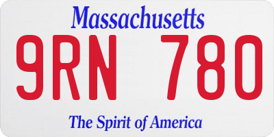 MA license plate 9RN780
