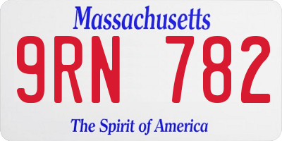 MA license plate 9RN782