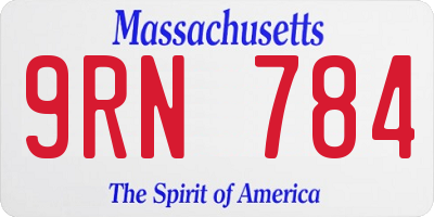 MA license plate 9RN784